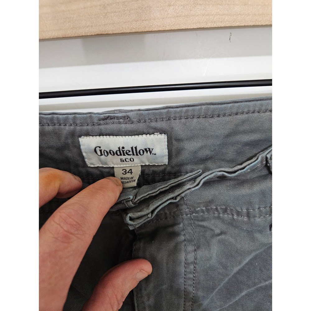 Goodfellow & Co Mens Cargo Shorts Gray Size 34 Stretch Cotton Twill Utility - Picture 2 of 6